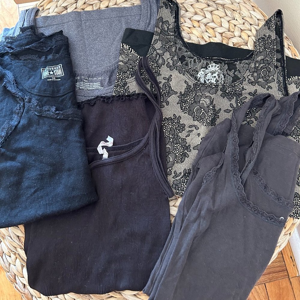Black and gray cami tops